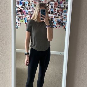 american eagle green striped tee